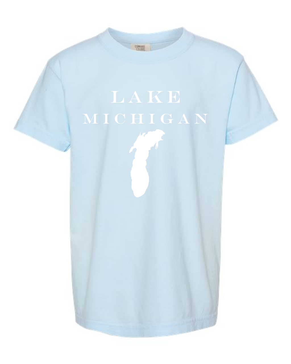 Lake Michigan - Engravers Label T-Shirt, Chambray