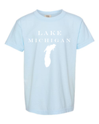 Lake Michigan - Engravers Label T-Shirt, Chambray