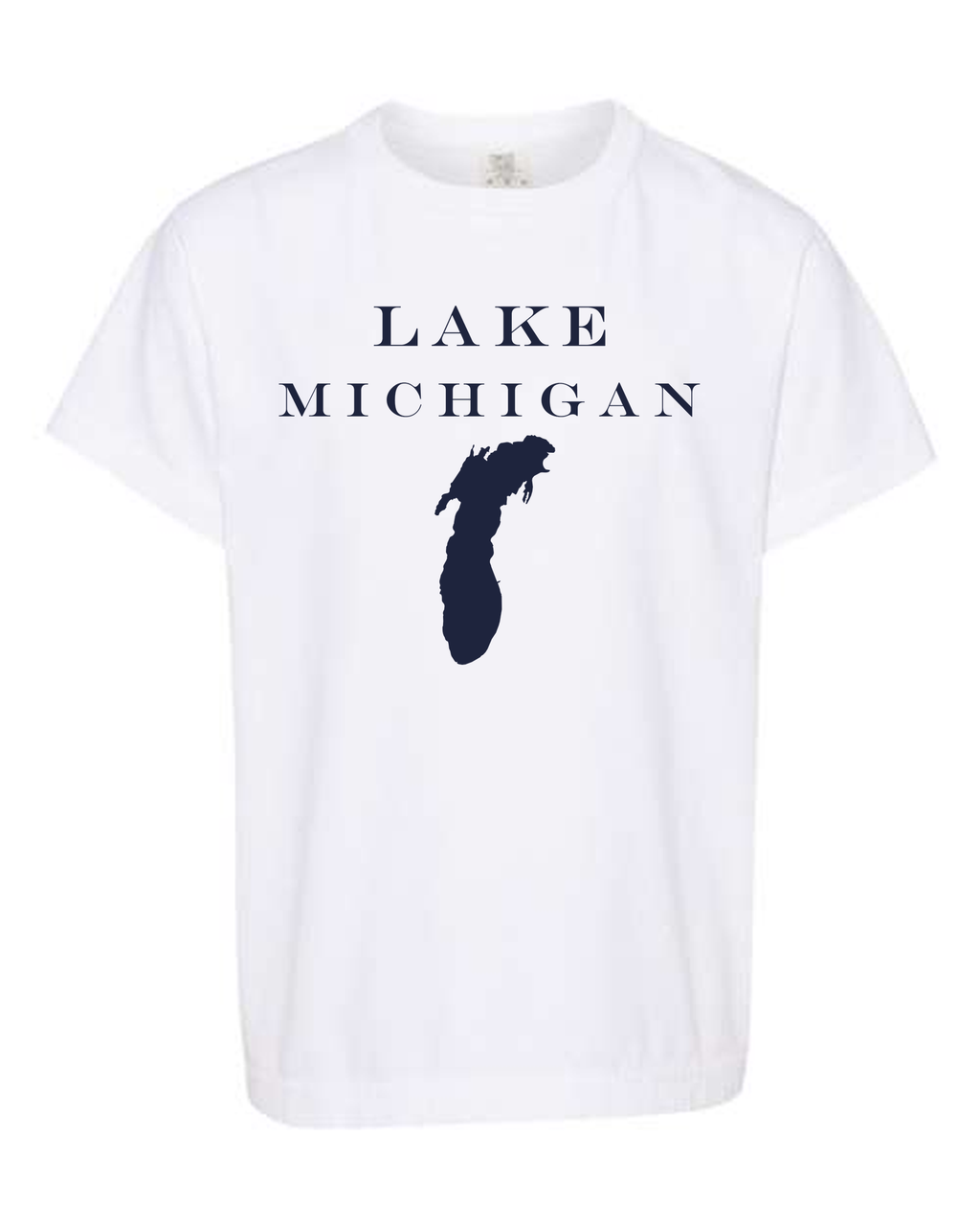 Lake Michigan - Engravers Label T-Shirt, White