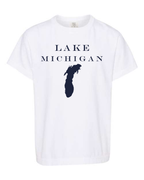 Lake Michigan - Engravers Label T-Shirt, White