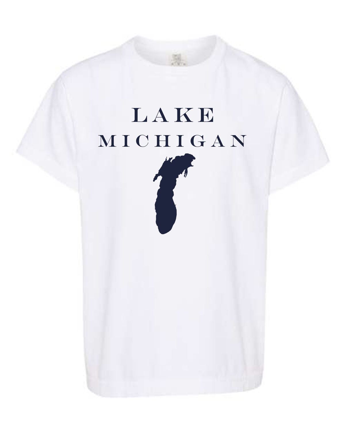 Lake Michigan - Engravers Label T-Shirt, White