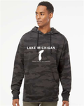 Lake Michigan - Franklin Modern Hoodie, Black Camo