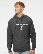 Lake Michigan - Franklin Modern Hoodie, Charcoal Heather