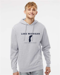 Lake Michigan - Franklin Modern Hoodie, Grey Heather