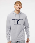 Lake Michigan - Franklin Modern Hoodie, Grey Heather