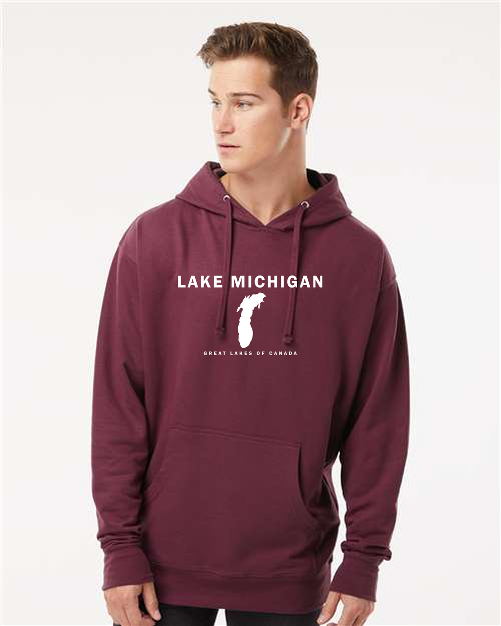 Lake Michigan - Franklin Modern Hoodie, Maroon