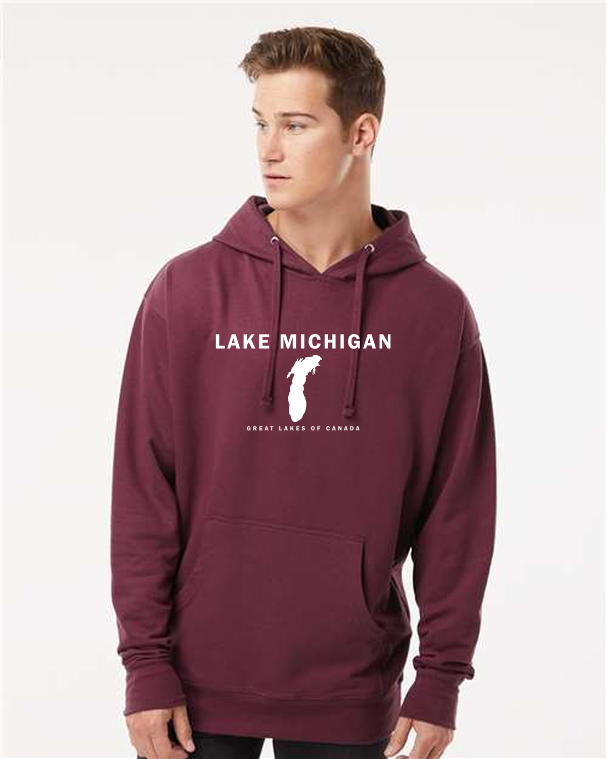 Lake Michigan - Franklin Modern Hoodie, Maroon