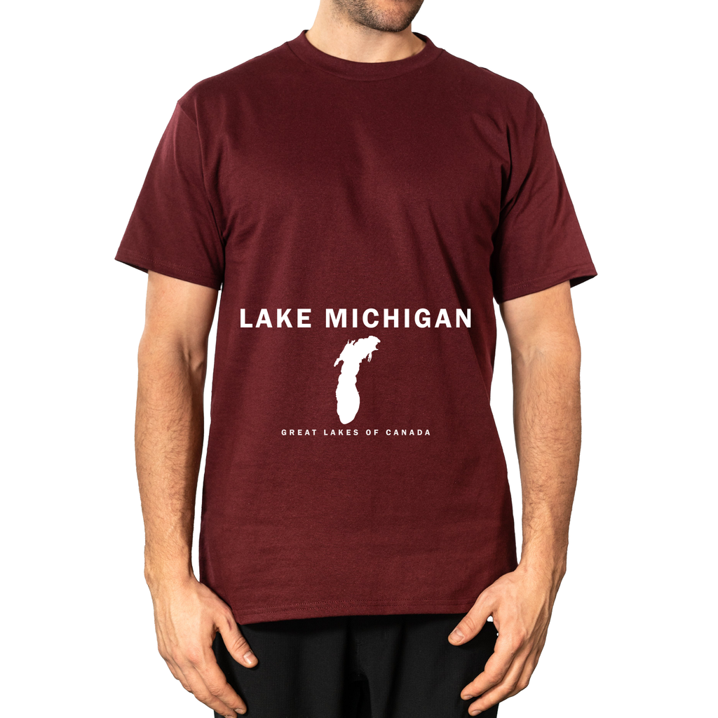 Lake Michigan - Franklin Modern T-Shirt, Burgundy