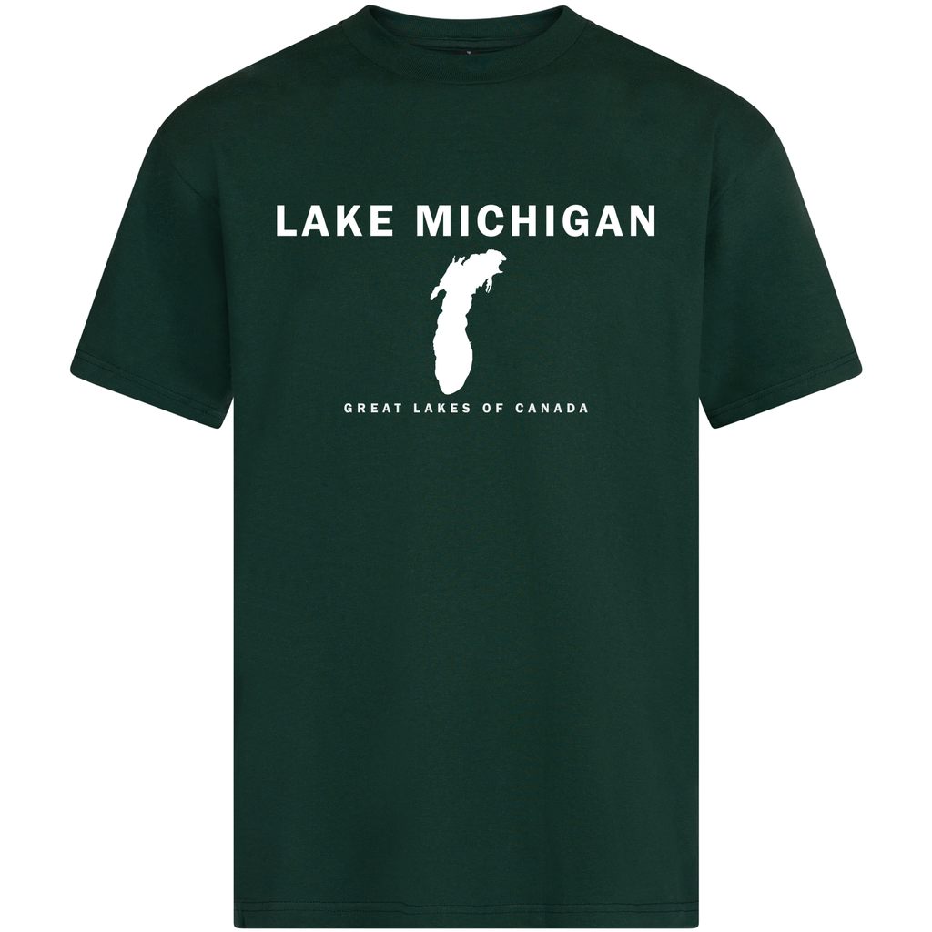 Lake Michigan - Franklin Modern T-Shirt, Forest Green
