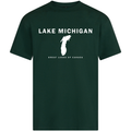 Lake Michigan - Franklin Modern T-Shirt, Forest Green