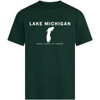 Lake Michigan - Franklin Modern T-Shirt, Forest Green