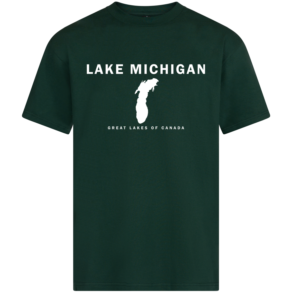 Lake Michigan - Franklin Modern T-Shirt, Forest Green