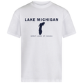 Lake Michigan - Franklin Modern T-Shirt, White