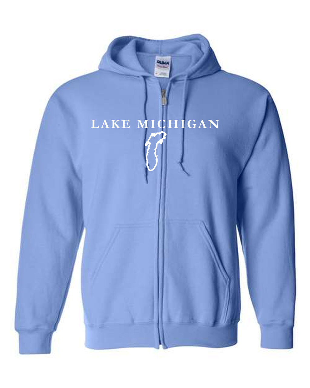 Lake Michigan - Garamond Fashion Hoodie, Carolina Blue
