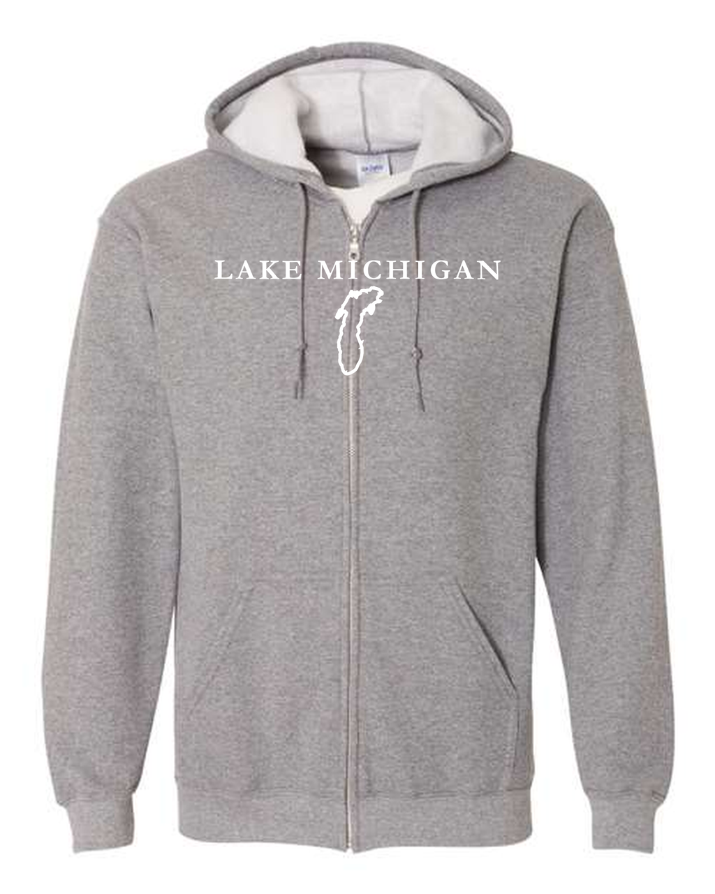 Lake Michigan - Garamond Fashion Hoodie, Graphite Heather