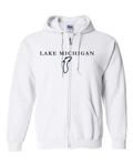 Lake Michigan - Garamond Fashion Hoodie, White