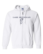 Lake Michigan - Garamond Fashion Hoodie, White