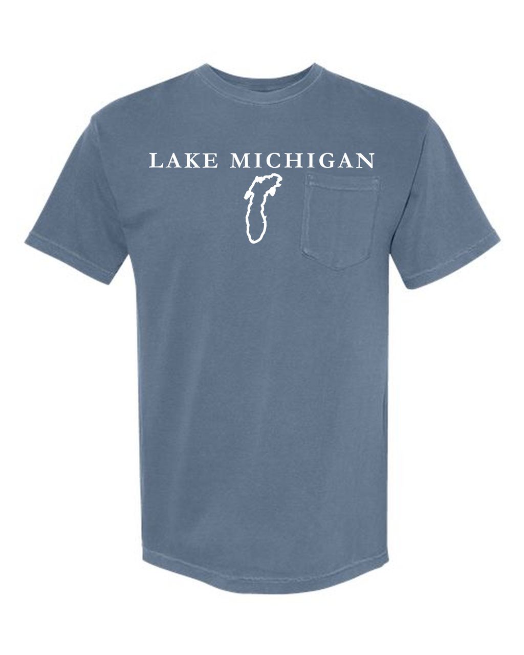 Lake Michigan - Garamond Fashion T-Shirt, Blue Jean