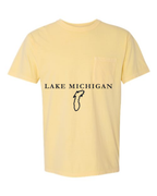 Lake Michigan - Garamond Fashion T-Shirt, Butter