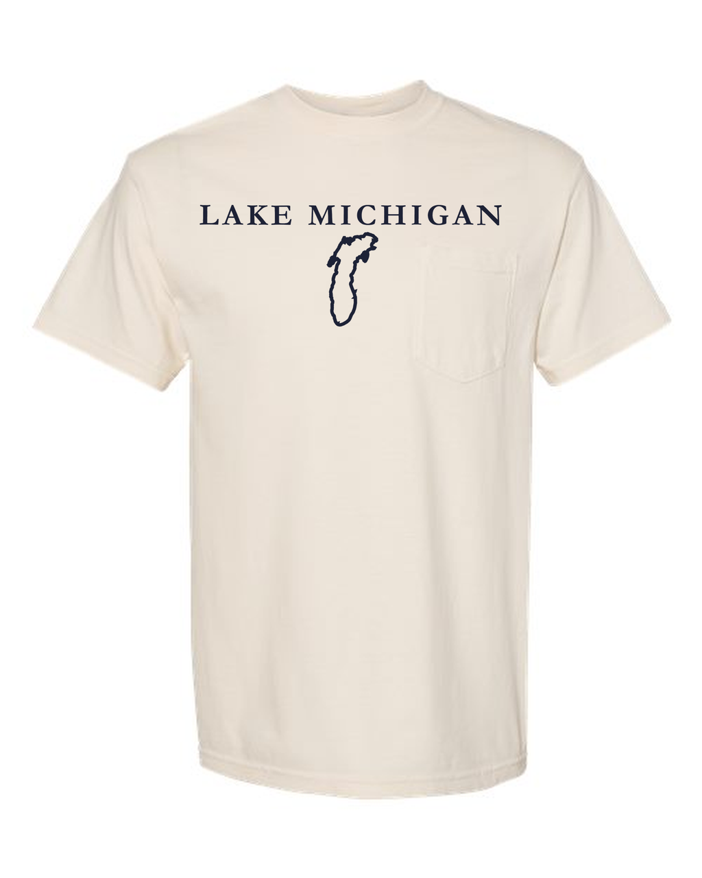 Lake Michigan - Garamond Fashion T-Shirt, Ivory