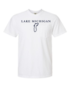 Lake Michigan - Garamond Fashion T-Shirt, White