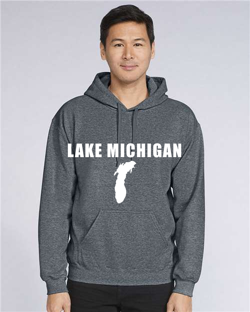 Lake Michigan - Impact Statement Hoodie, Dark Heather