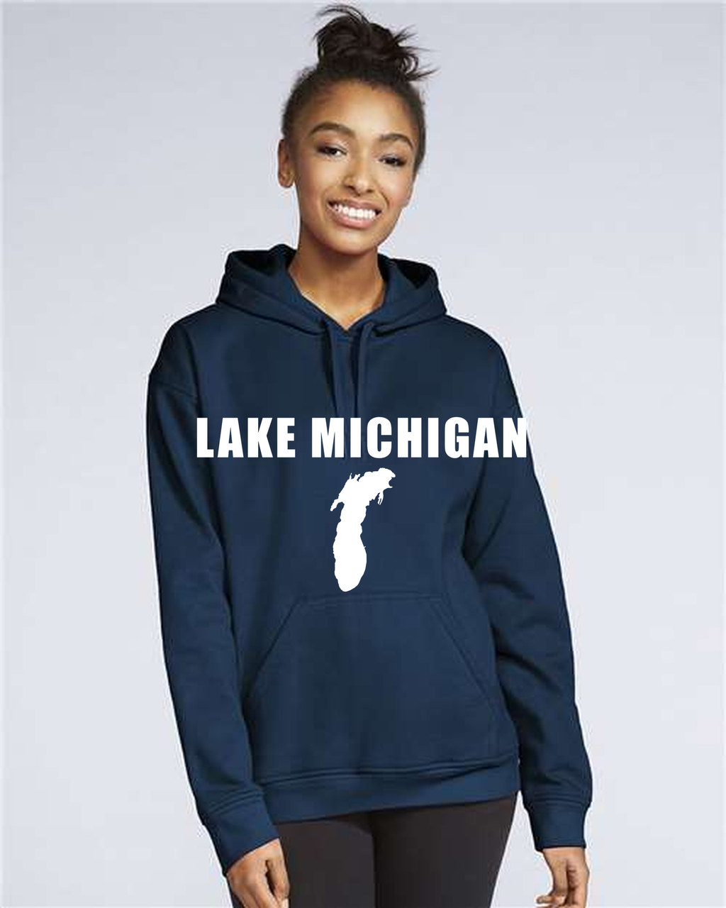 Lake Michigan - Impact Statement Hoodie, Navy