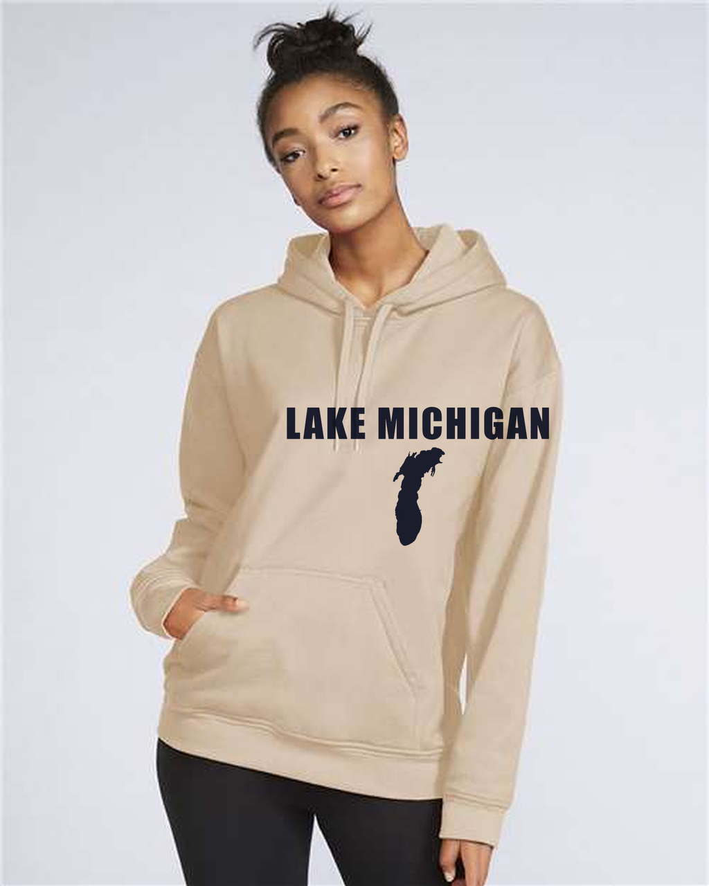 Lake Michigan - Impact Statement Hoodie, Sand