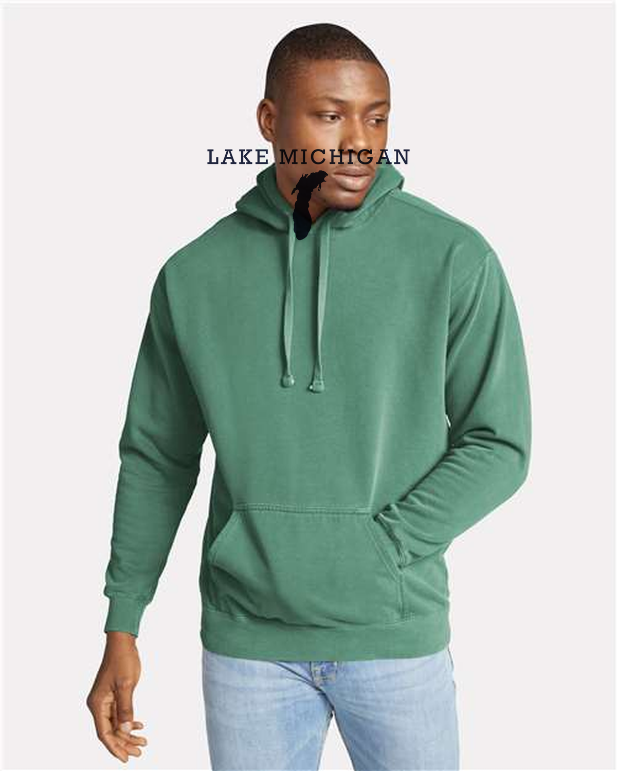 Lake Michigan - Rockwell Broad Hoodie, Light Green