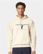 Lake Michigan - Serif Classic Hoodie, Ivory