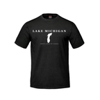 Lake Michigan - Serif Classic T-Shirt, Black