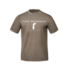 Lake Michigan - Serif Classic T-Shirt, Mushroom