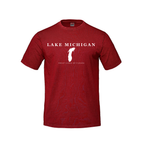 Lake Michigan - Serif Classic T-Shirt, Red