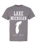 Lake Michigan - Slab Heritage T-Shirt, Graphite Heather