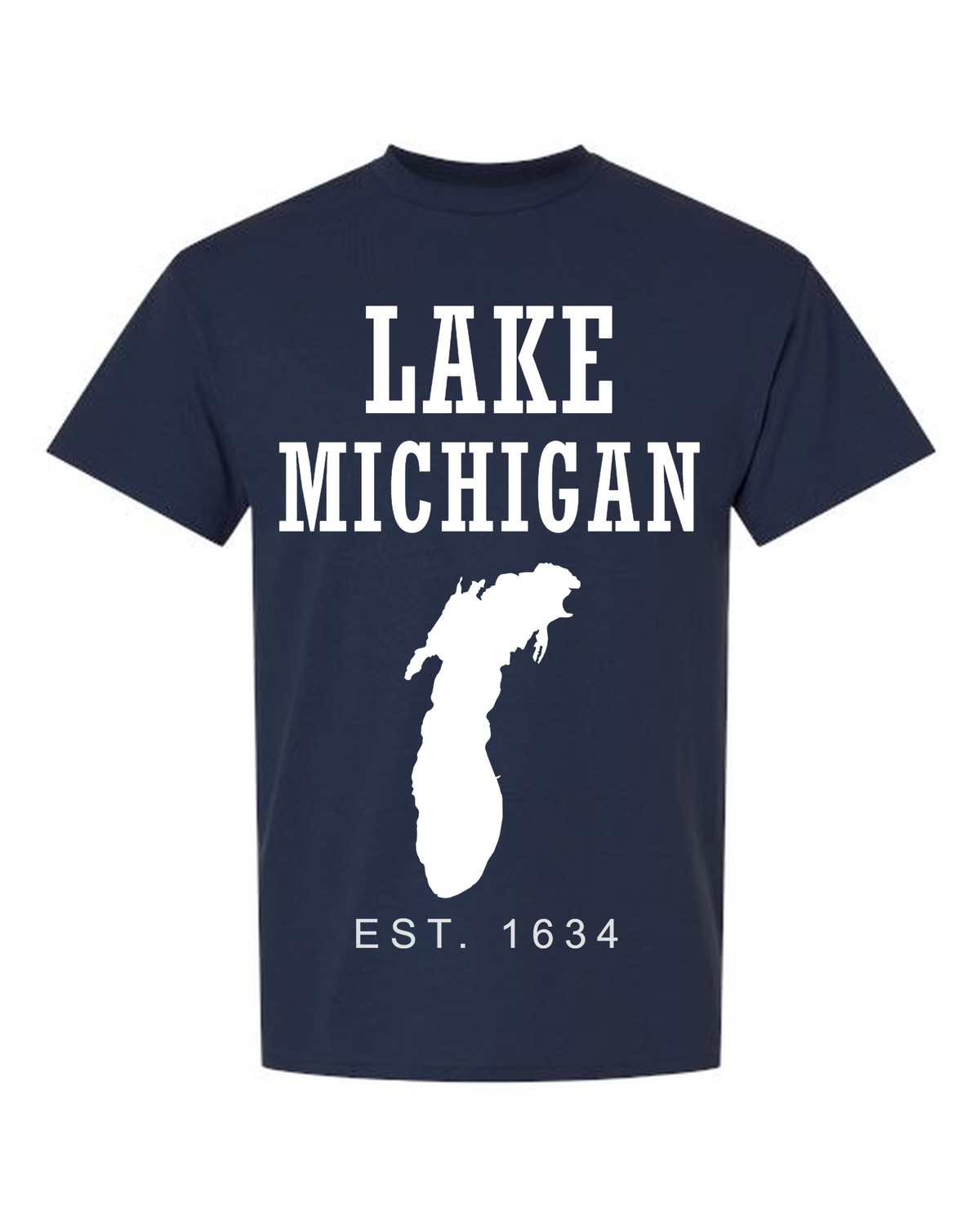 Lake Michigan - Slab Heritage T-Shirt, Navy