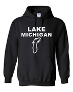 Lake Michigan - Stacked Block Hoodie, Black
