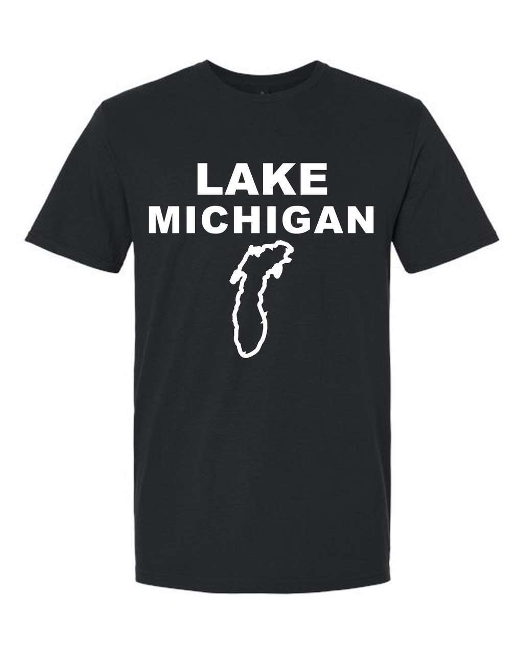 Lake Michigan - Stacked Block T-Shirt, Black