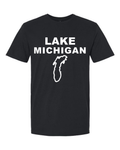 Lake Michigan - Stacked Block T-Shirt, Black