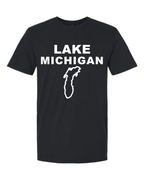 Lake Michigan - Stacked Block T-Shirt, Black