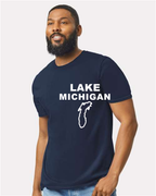 Lake Michigan - Stacked Block T-Shirt, Navy