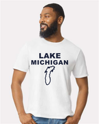 Lake Michigan - Stacked Block T-Shirt, White