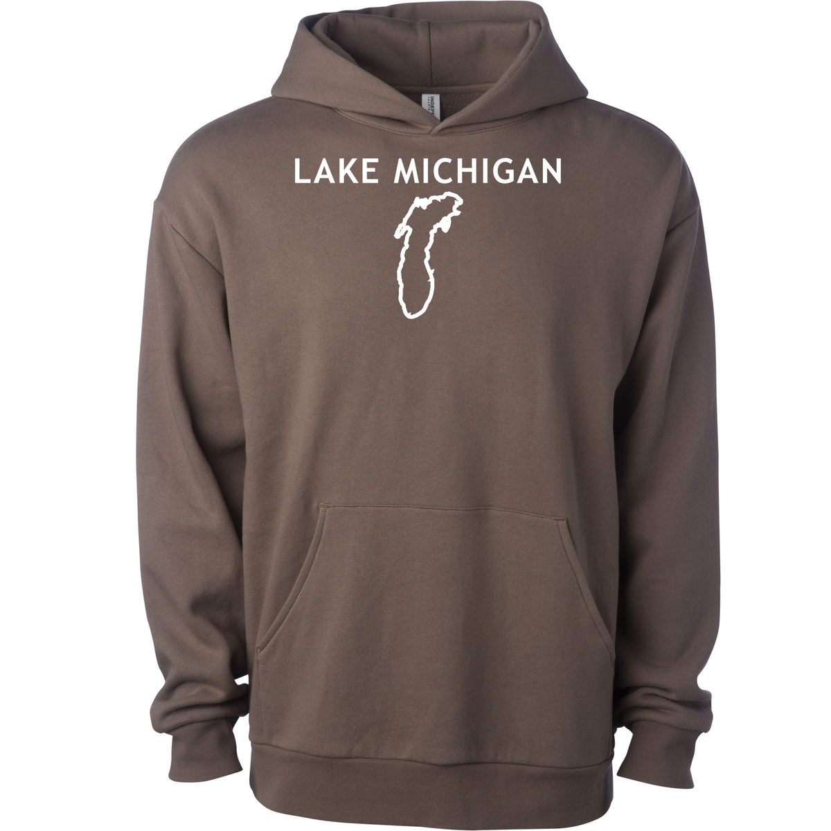 Lake Michigan - Trebuchet Outline Hoodie, Clay