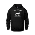 Lake Ontario - Collegiate Youth Hoodie, Black