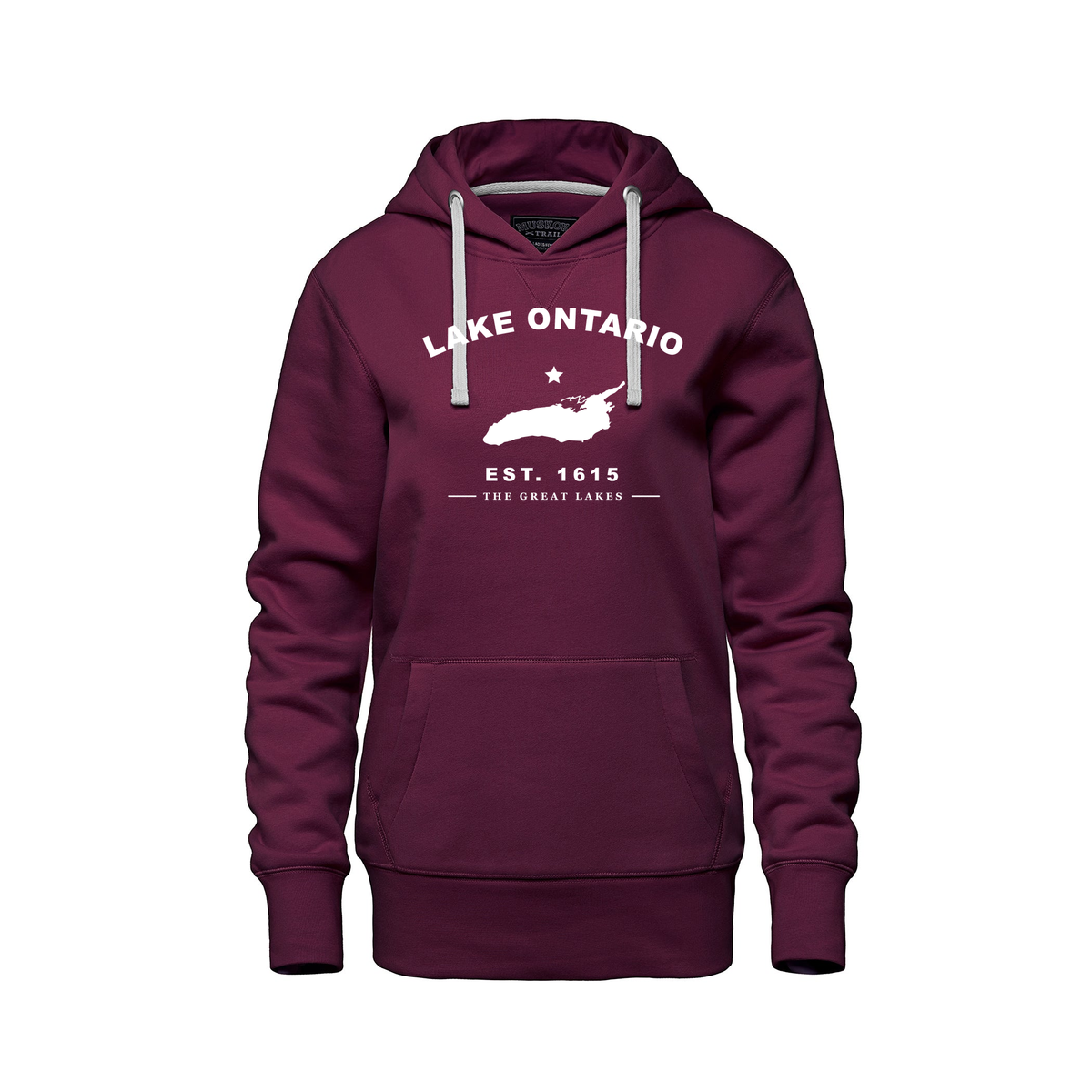 Lake Ontario - Collegiate Ladies Hoodie, Burgundy