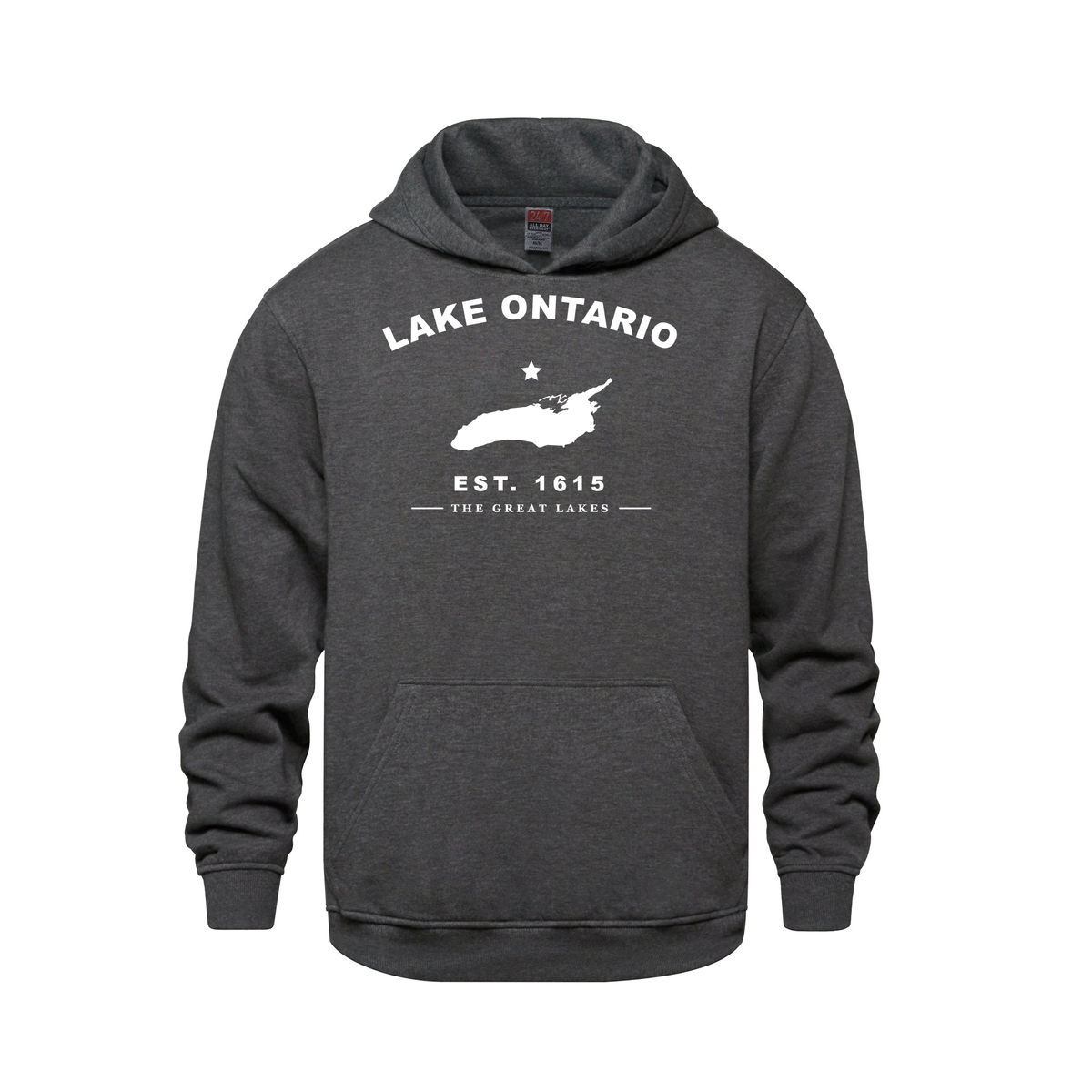 Lake Ontario - Collegiate Youth Hoodie, Charcoal