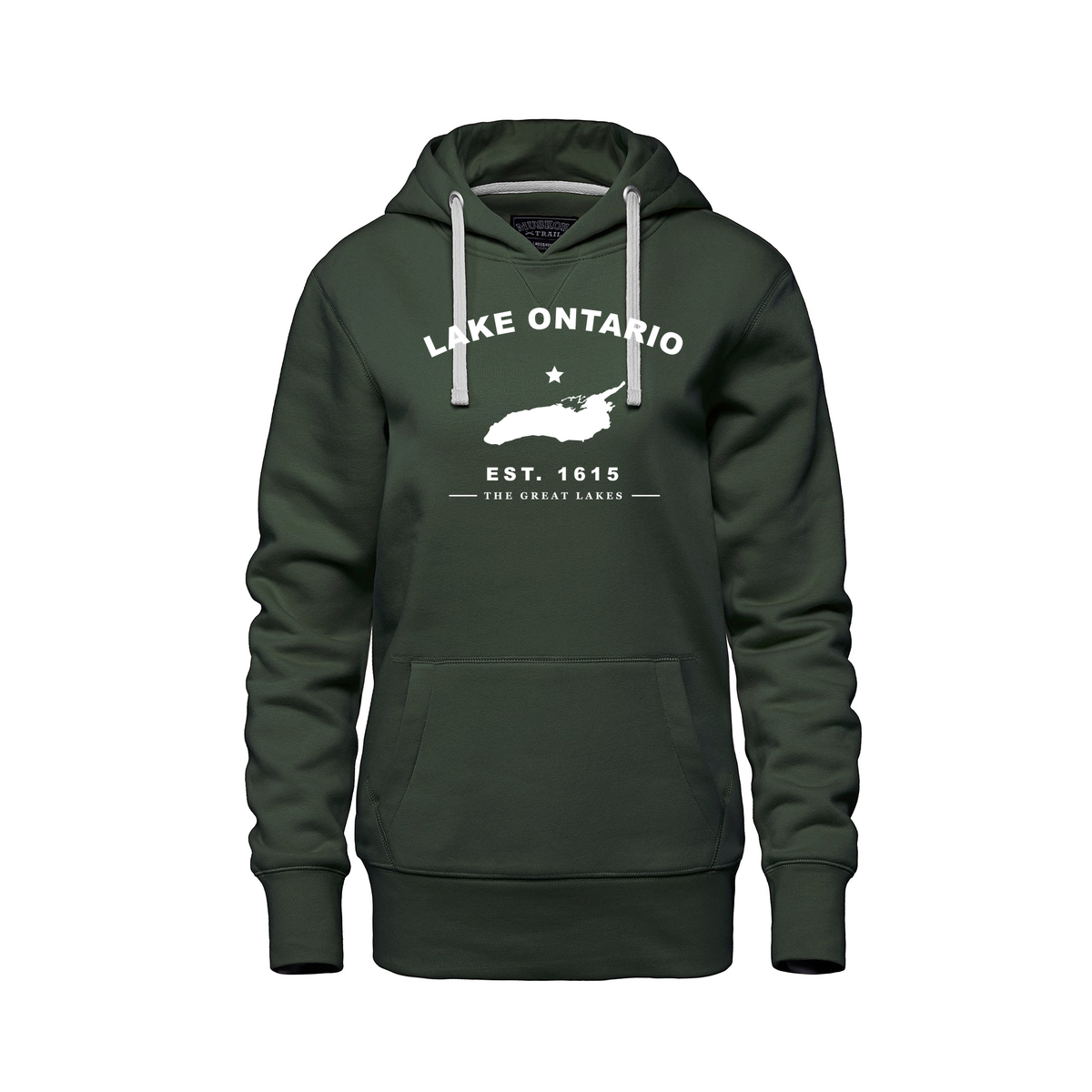 Lake Ontario - Collegiate Ladies Hoodie, Forest Green