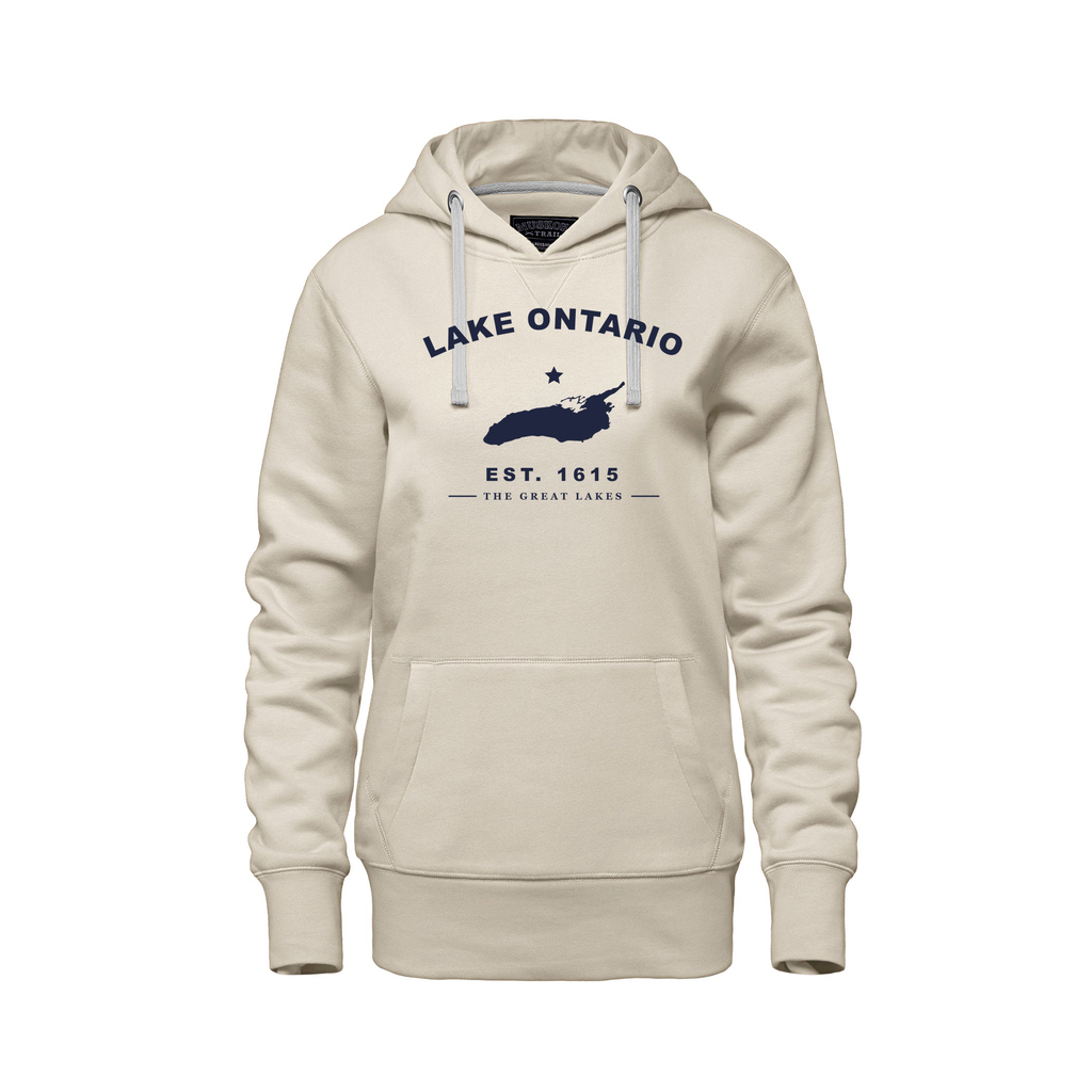 Lake Ontario - Collegiate Ladies Hoodie, Ivory