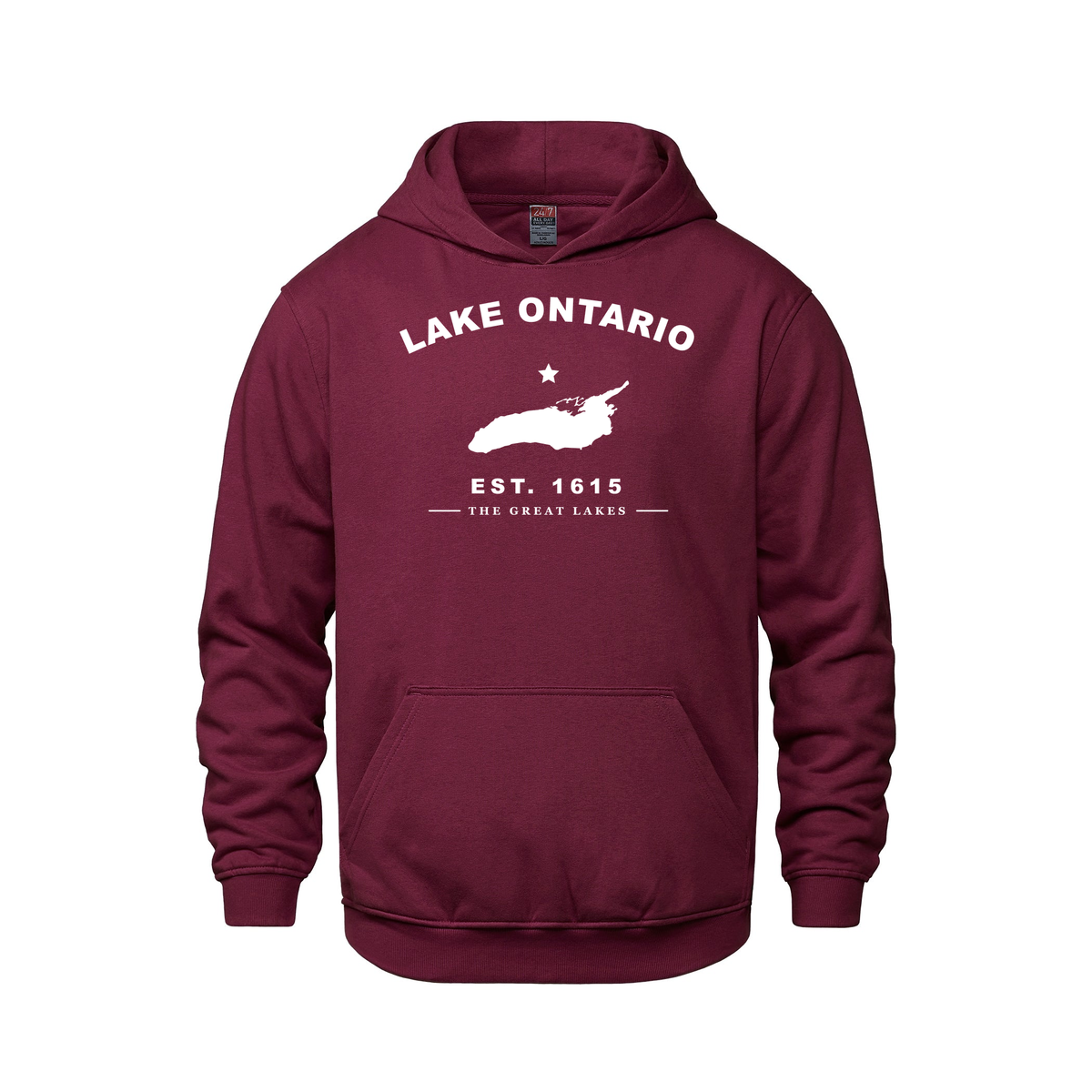 Lake Ontario - Collegiate Youth Hoodie, Maroon