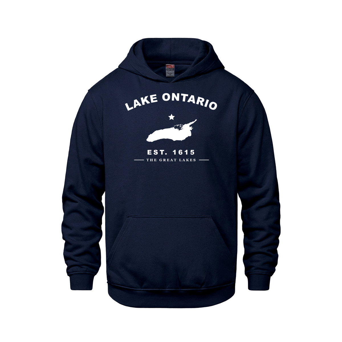 Lake Ontario - Collegiate Youth Hoodie, Navy