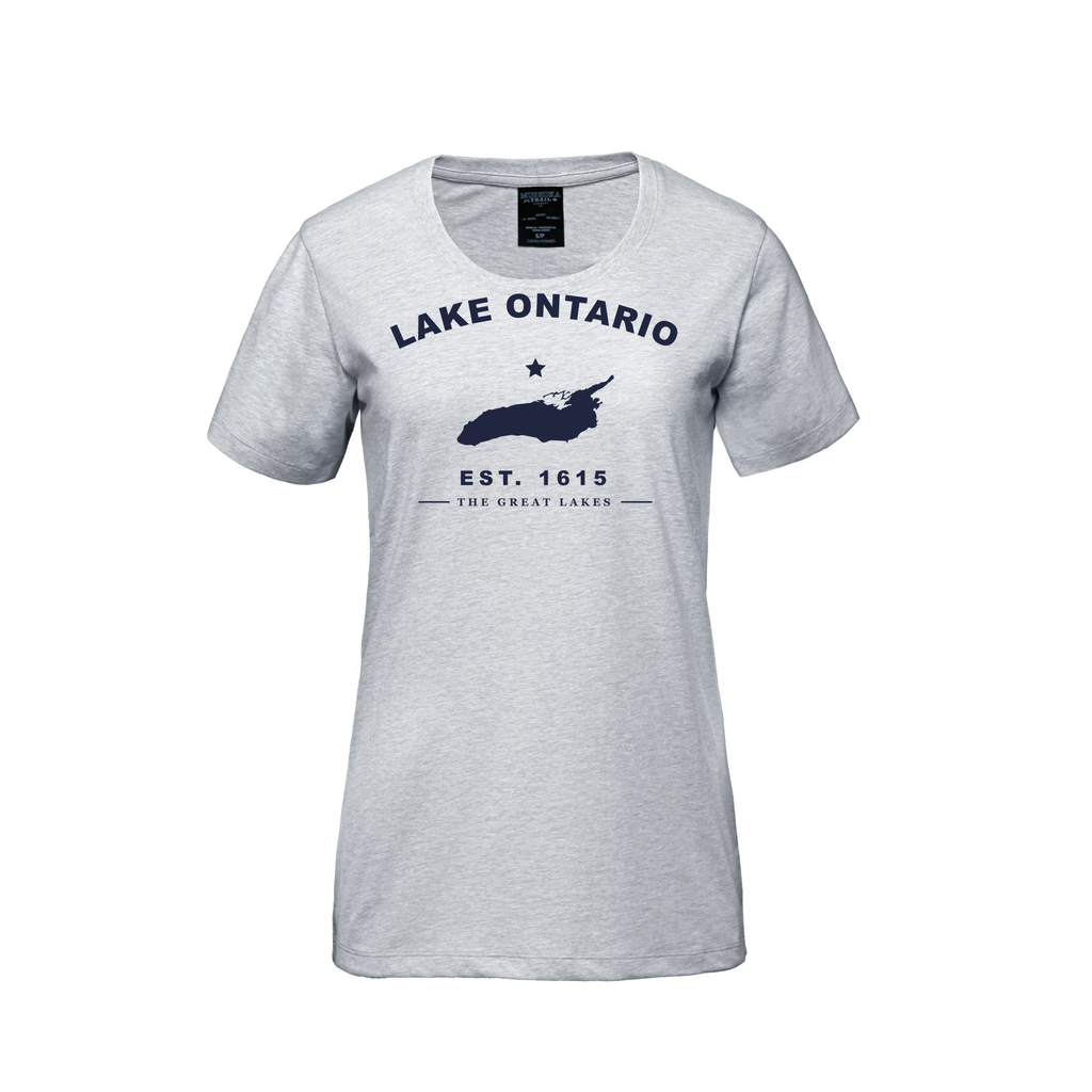 Lake Ontario - Collegiate Ladies Tee, Athletic Grey